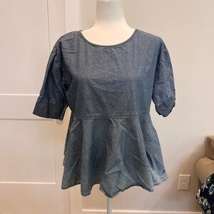 AG Adriano Goldschmied Blue Denim Blouse